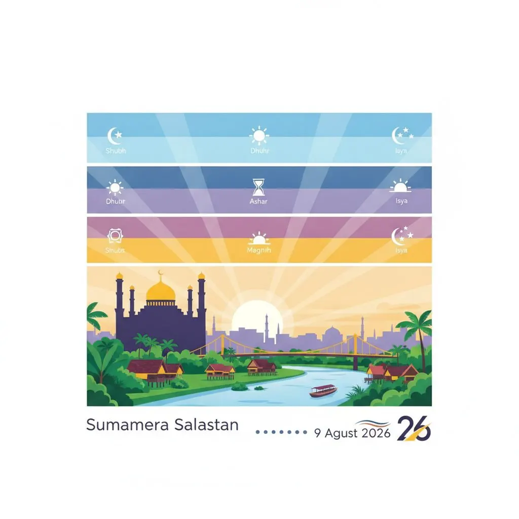 Jadwal Salat 9 Agustus 2026 untuk Sumatera Selatan Diumumkan