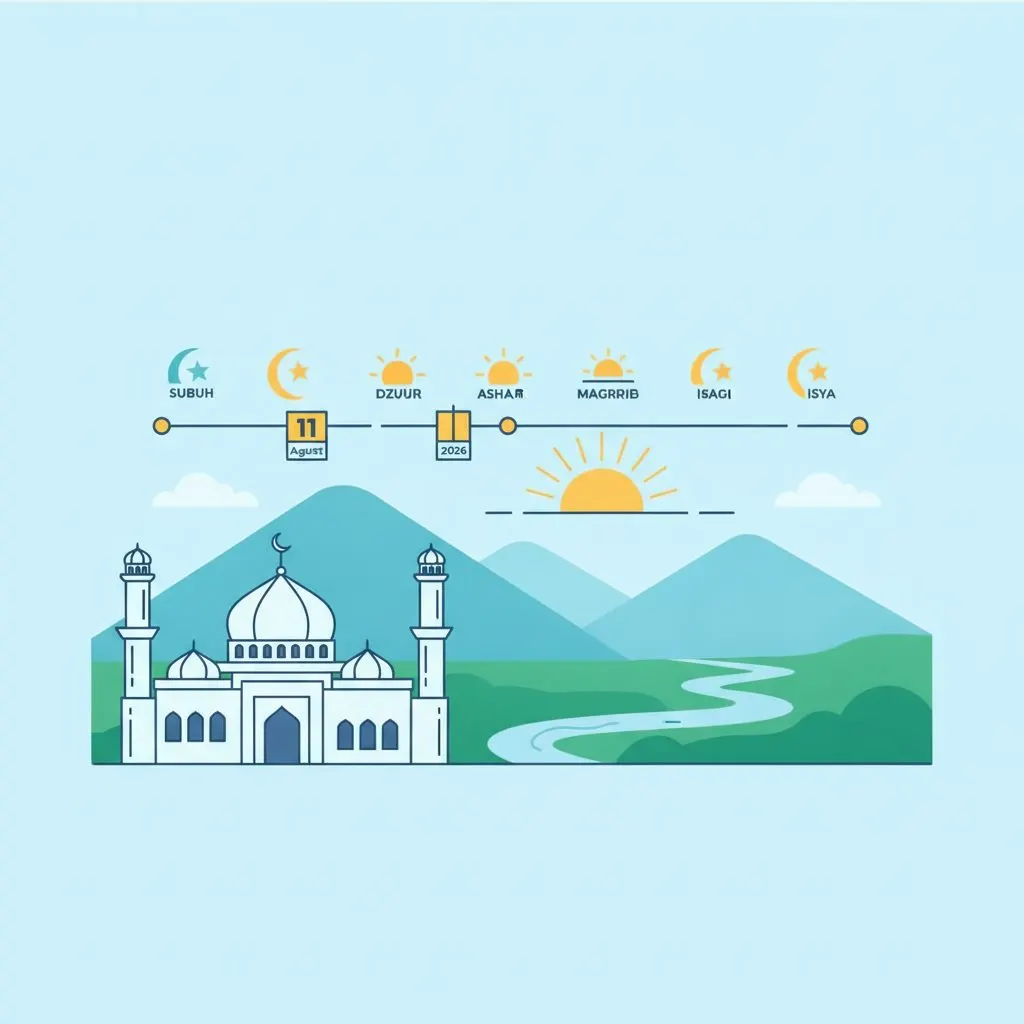 Sumatera Selatan Umumkan Jadwal Sholat 11 Agustus 2026