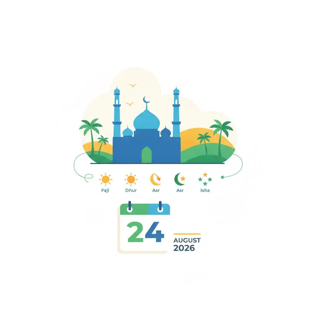 Selasa 25 Agustus 2026 Jadwal Sholat 24 Agustus di Sumatera Selatan Ditetapkan